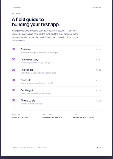 Guide table of contents page preview